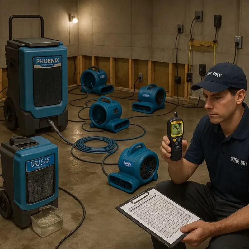 Structural Drying and Dehumidification process in Coryell County, TX